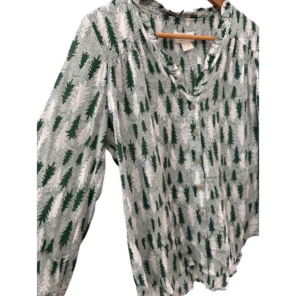 Anthropologie Maeve Tree Marisol Button Blouse Green Size 4 - Picture 6 of 10
